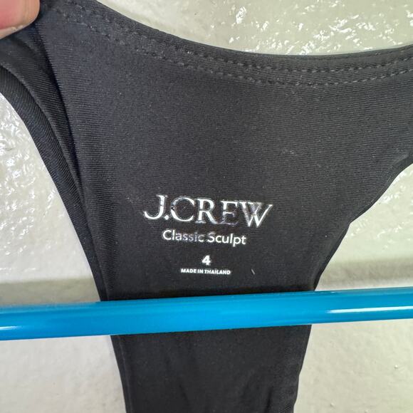 J.Crew Gail Classic Sculpt Swimsuit SZ 4 Black One-Piece Racerback Removable Pad - Picture 4 of 9